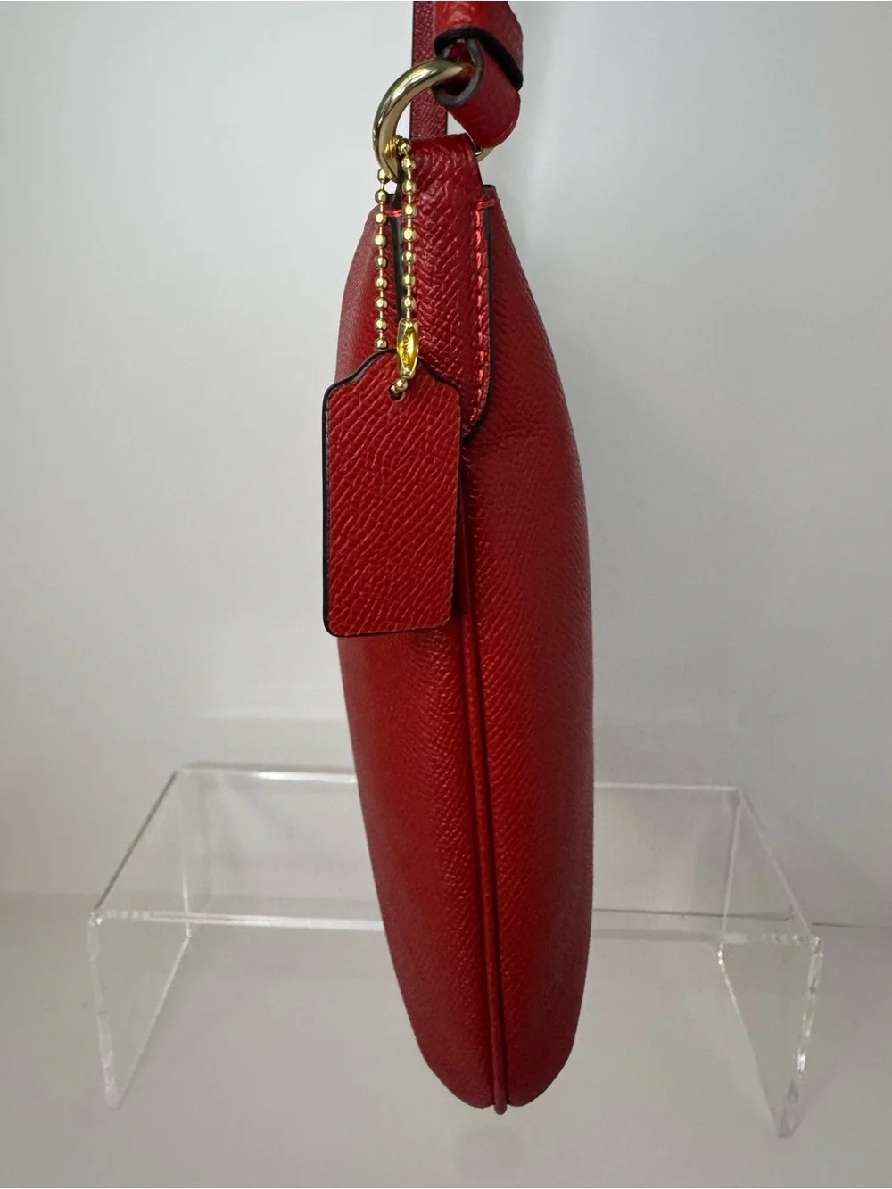 #403 Coach NWT Crossgrain Mini Rowan File Red Crossbody Bag